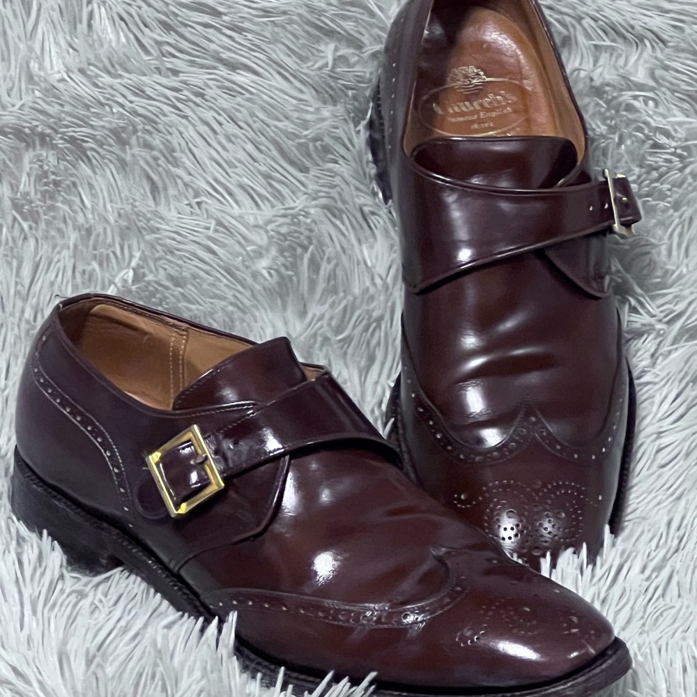 Church's Dark Brown Leather Oxfords with Buckle